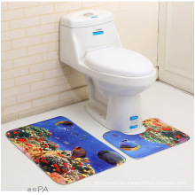 Esteras de baño 3D/estera antideslizante para inodoro/alfombras de baño coloridas con una sola pieza, dos piezas, tres piezas